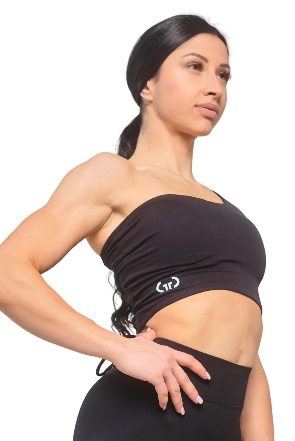 Black Crossback Bralette for Women – Seamless, Light Support Gym Wear | Soft Breathable Fabric