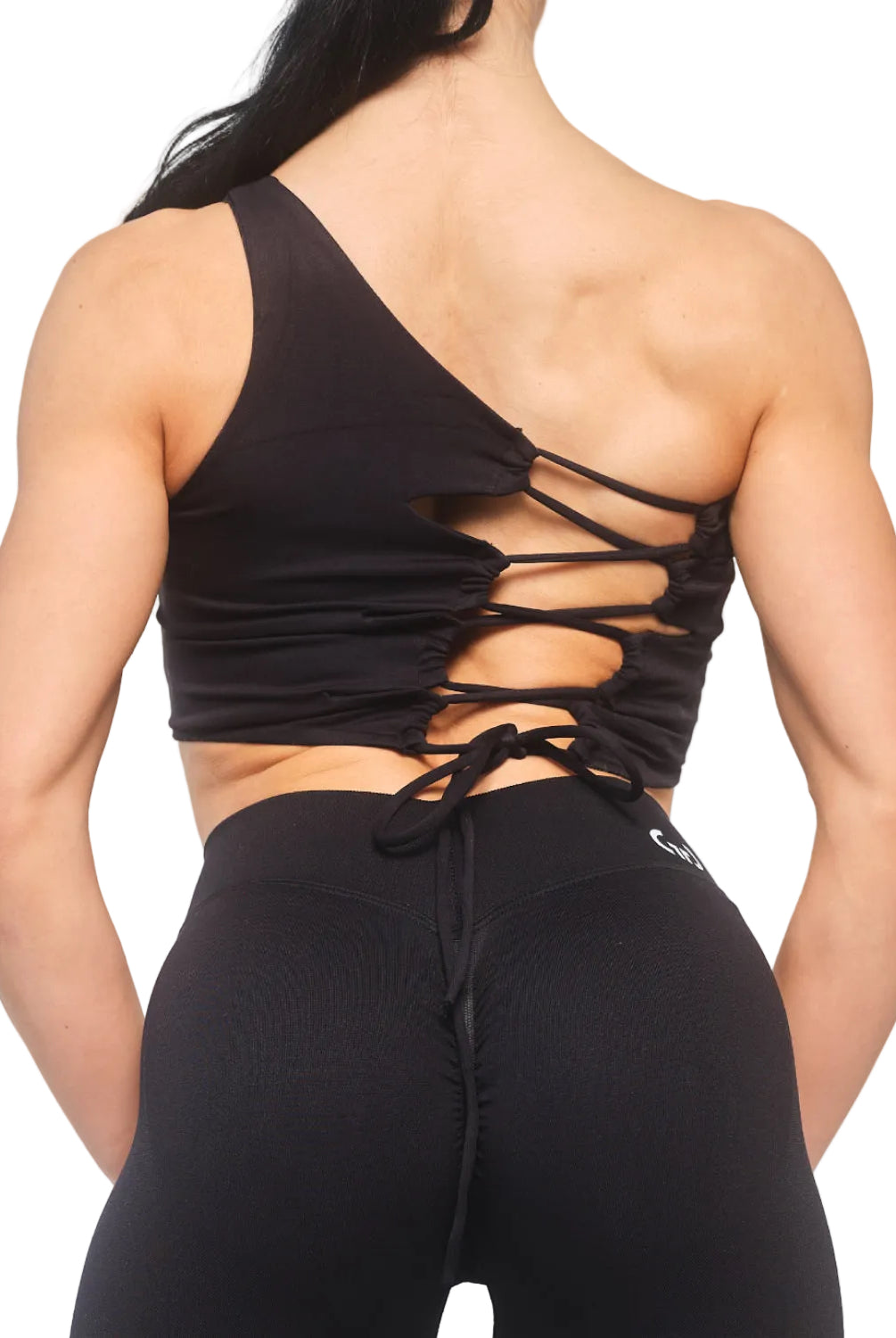 Black Crossback Bralette for Women – Seamless, Light Support Gym Wear | Soft Breathable Fabric