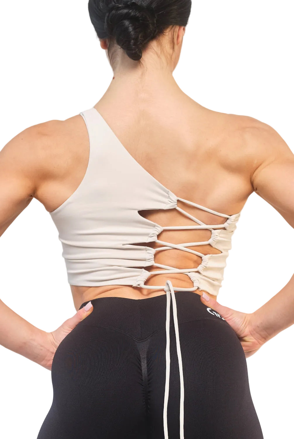 Cream Crossback Bralette for Women – Seamless, Light Support Gym Wear | Soft Breathable Fabric
