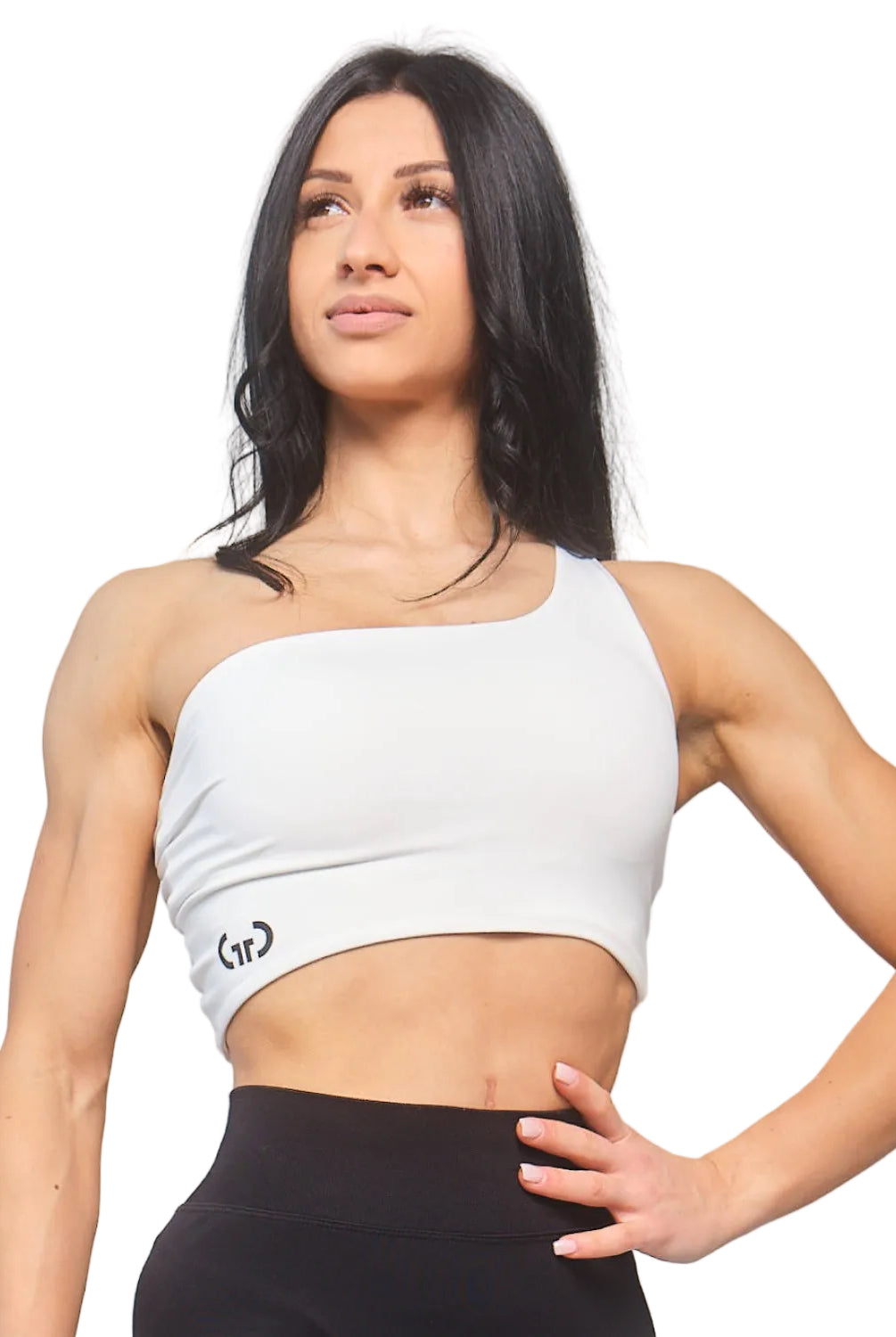 White Crossback Bralette for Women – Seamless, Light Support Gym Wear | Soft Breathable Fabric