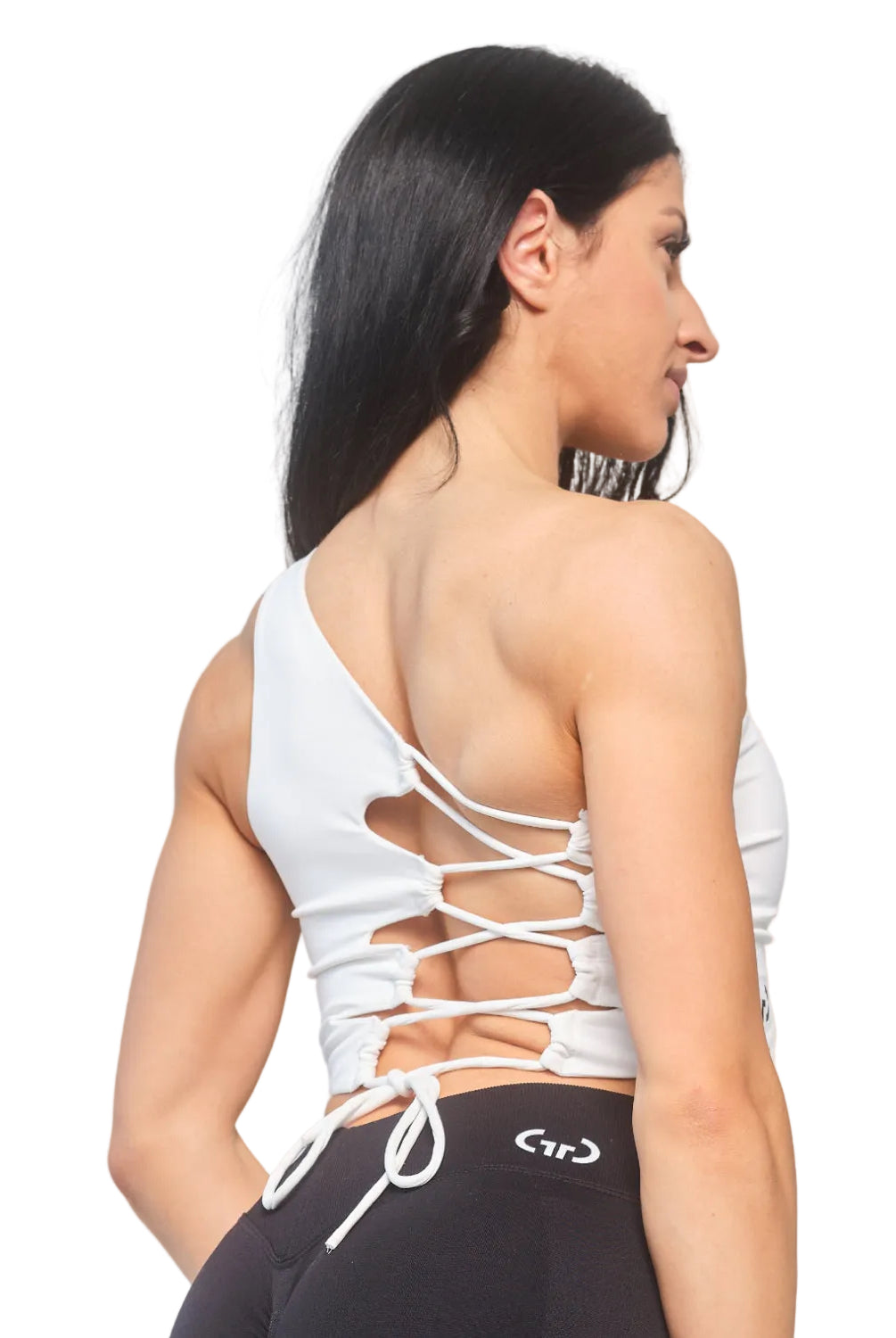 White Crossback Bralette for Women – Seamless, Light Support Gym Wear | Soft Breathable Fabric
