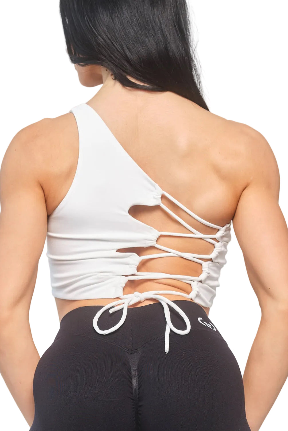 White Crossback Bralette for Women – Seamless, Light Support Gym Wear | Soft Breathable Fabric