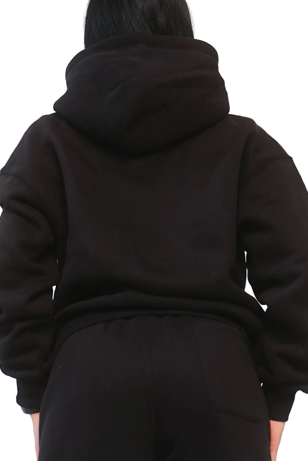 Athleisure Hoodie for Women in Black – Ultra-Soft Fabric, Relaxed Fit with Drawstring Hood & Pockets