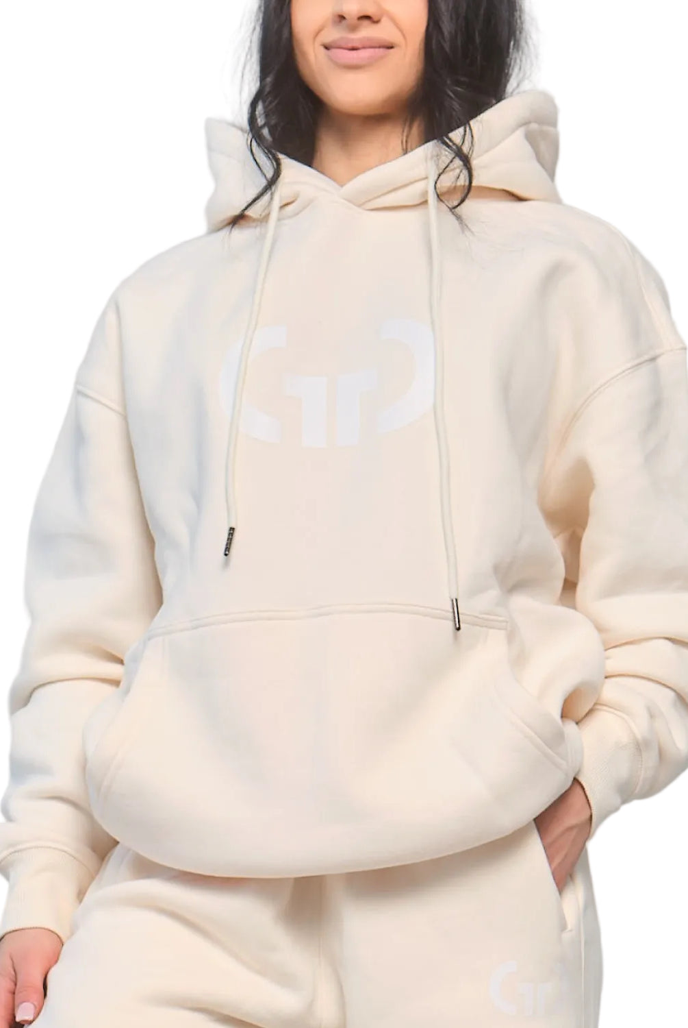 Athleisure Hoodie for Women in Cream – Ultra-Soft Fabric, Relaxed Fit with Drawstring Hood & Pockets